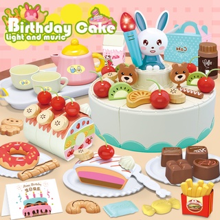 Đồ Chơi Bánh Kem Sinh Nhật Cho Bé Đồ Chơi Cắt Bánh Kem Với 85pcs Có Hiệu Ứng Nhạc Đèn ( Hàng Loại 1)