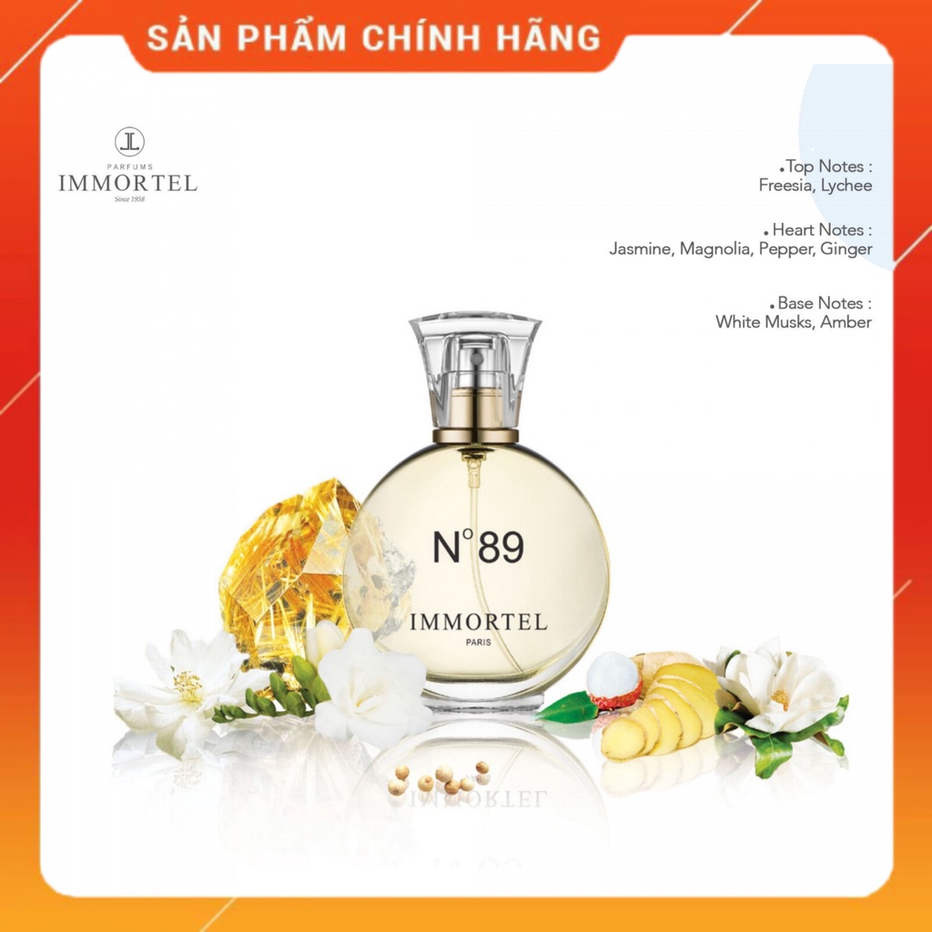 Nước hoa Unisex IMMORTEL PARIS No 89 chai xịt 60ml Eau De Parfum