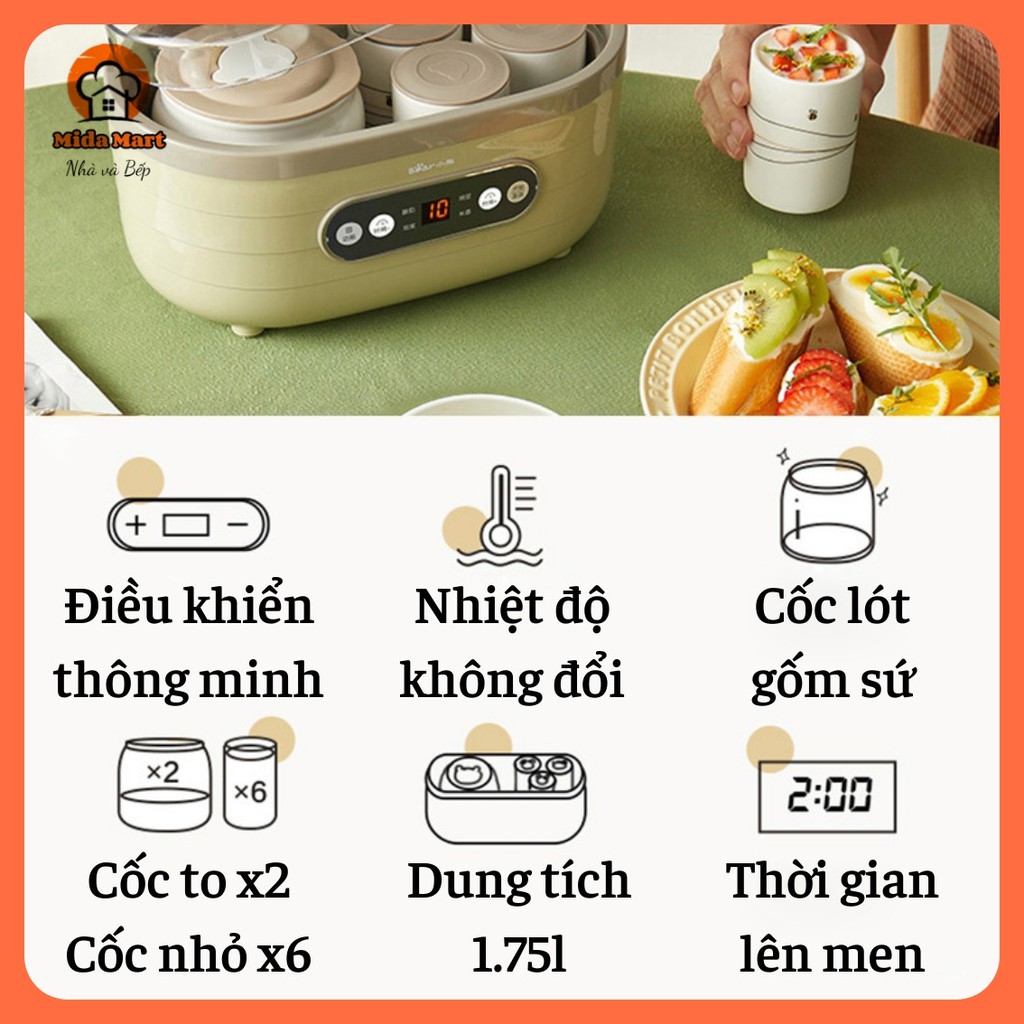 🔥 MÁY LÀM SỮA CHUA BEAR CHÍNH HÃNG SNJ-C10P2 BẢO HÀNH 6 THÁNG 🔥
