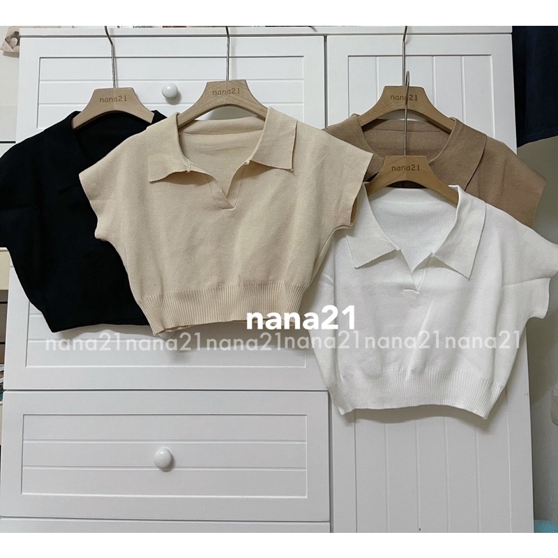 Áo len croptop polo | BigBuy360 - bigbuy360.vn