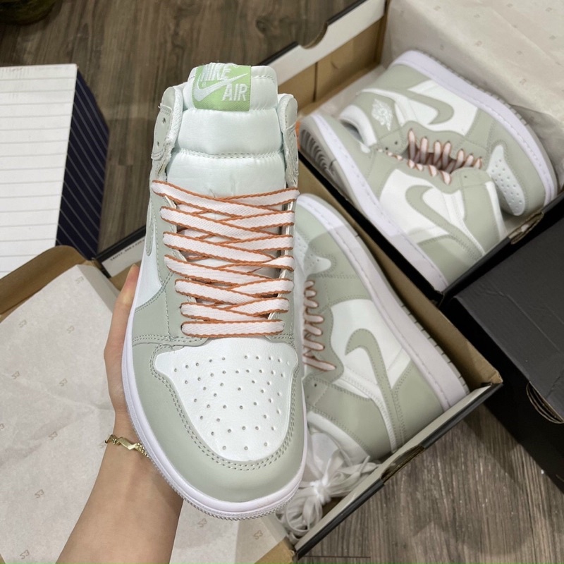 Full bill box+quà tặng🎁Giày thể thao Jd retro high “seafoam” xanh nhạt dây đỏ trắng nam nữ
