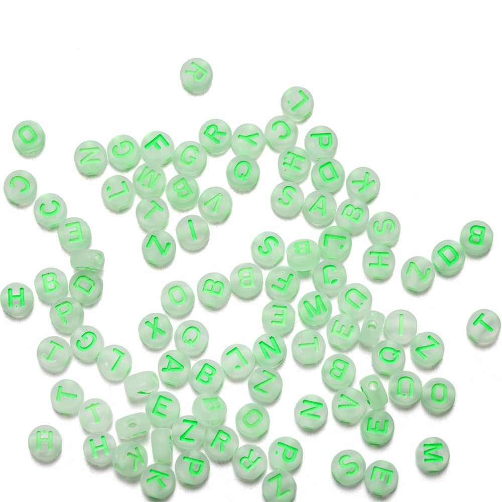 Set 100 hạt xỏ lỗ 4 * 7mm A-Z dùng làm vòng tay/ vòng cổ