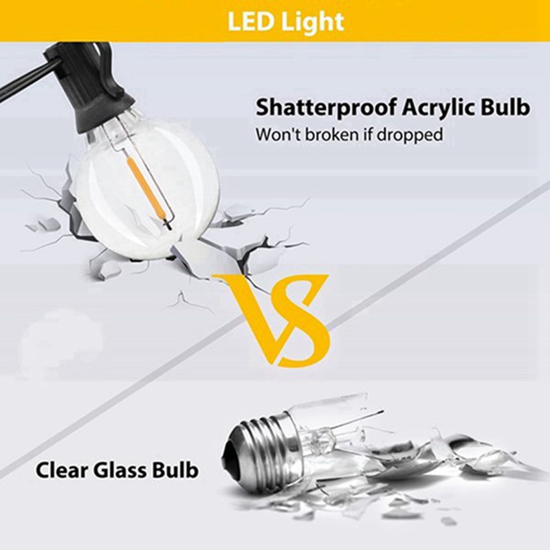 Set 6 Bóng Đèn led Dây g40 e12 Chống Vỡ Ánh Sáng Trắng Ấm