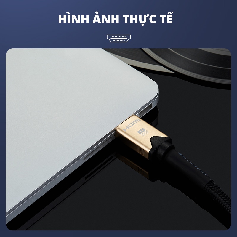 Dây cáp HDMI JSJ H413 dây tròn kết nối TV laptop máy chiếu cho hình ảnh sắc nét chất lượng cao hỗ trợ 4K 3D