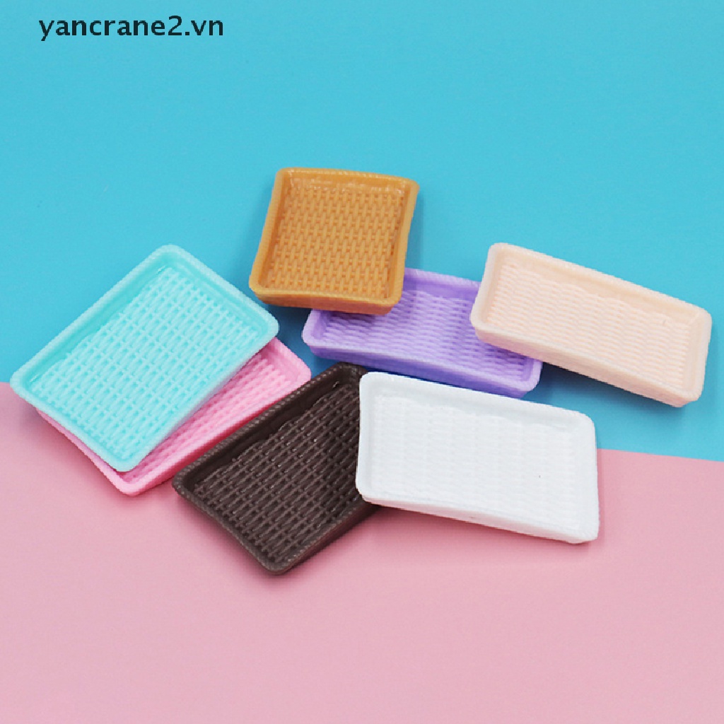 Set 5 Dĩa Phục Vụ Tráng Miệng Bằng Nhựa Trang Trí Nhà Búp Bê