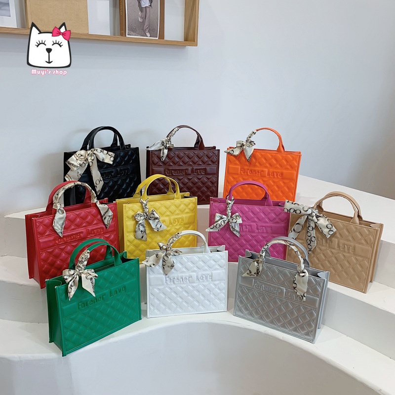 Túi Xách Vải Lụa Màu Trơn Thời Trang Mùa Hè 2022 Cho Nữ