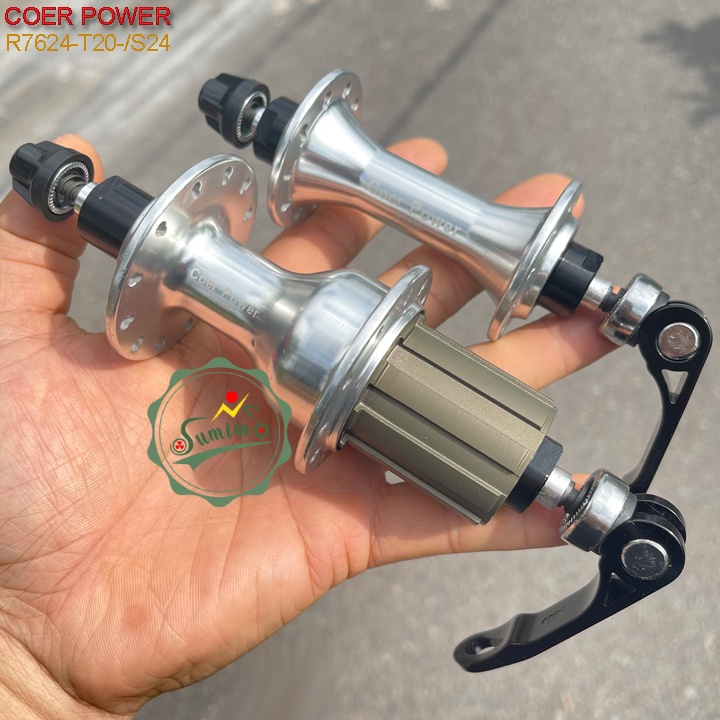 Đùm xe đap - Hub COER POWER R7624-T20/S24-100/130mm - Hub Cối thả 11 Speed bạc đạn - Chính hãng