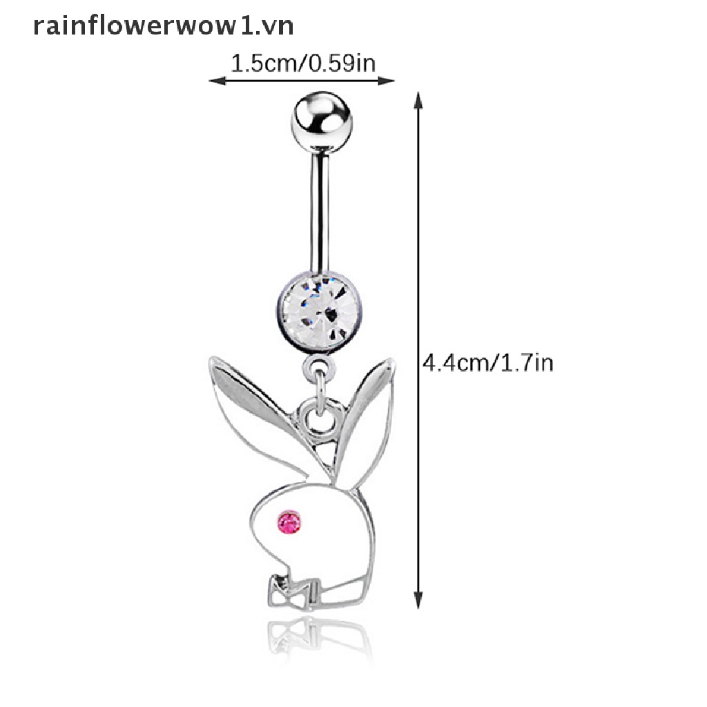Khuyên Rốn Hình Thỏ Đính Pha Lê Dễ Thương