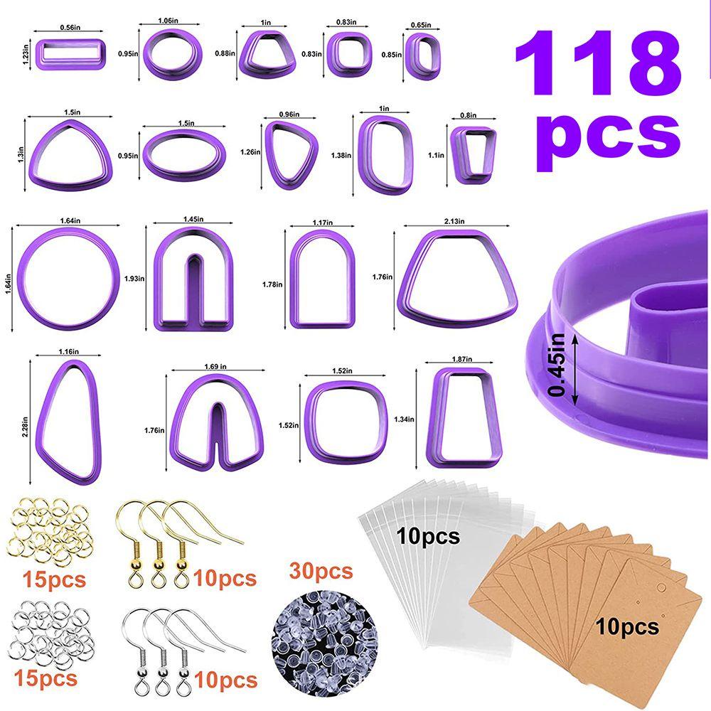 Bộ 118 Khuôn Cắt Tạo Hình Bông Tai Bằng Đất Sét Polymer MIHAN1