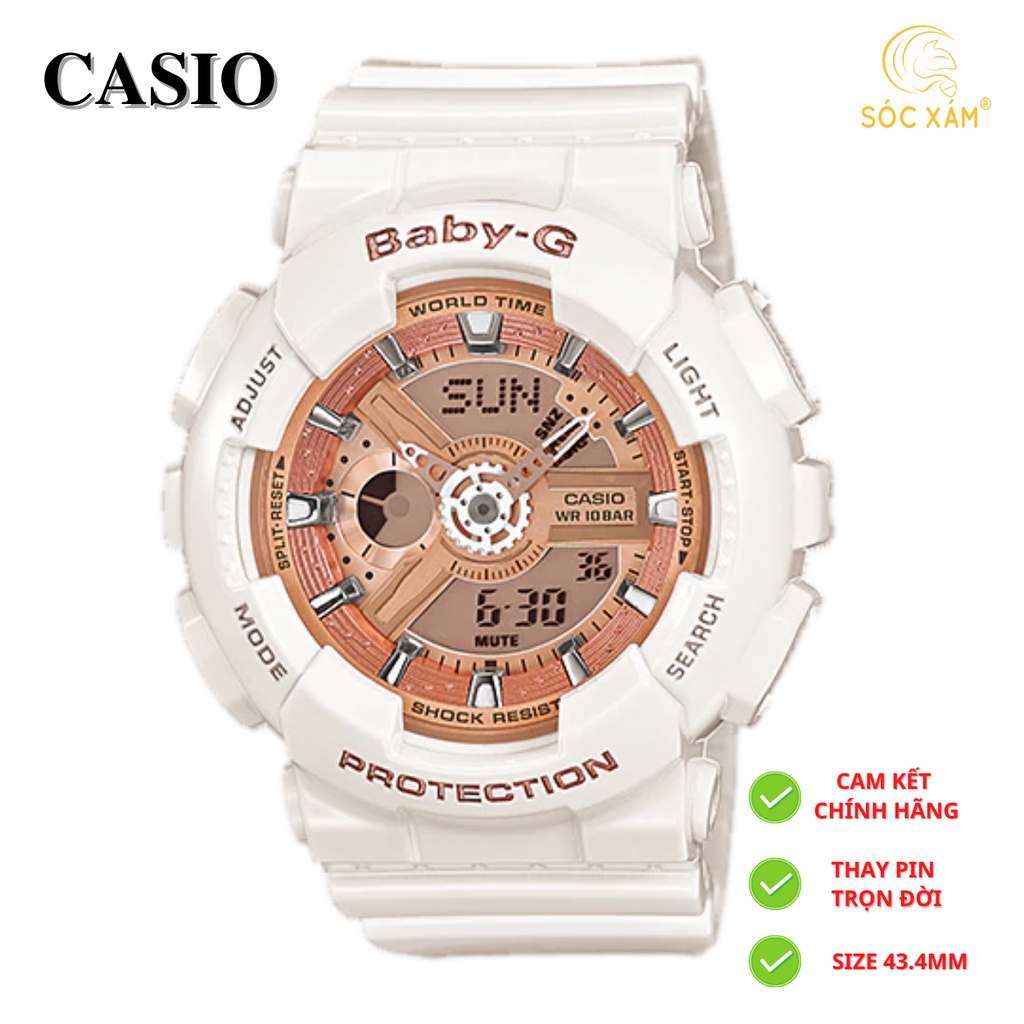 Đồng hồ nữ điện tử đẹp ❤️ Đồng hồ đeo tay thời trang nữ Casio Baby-g BA-110-7A1 chính hãng rẻ