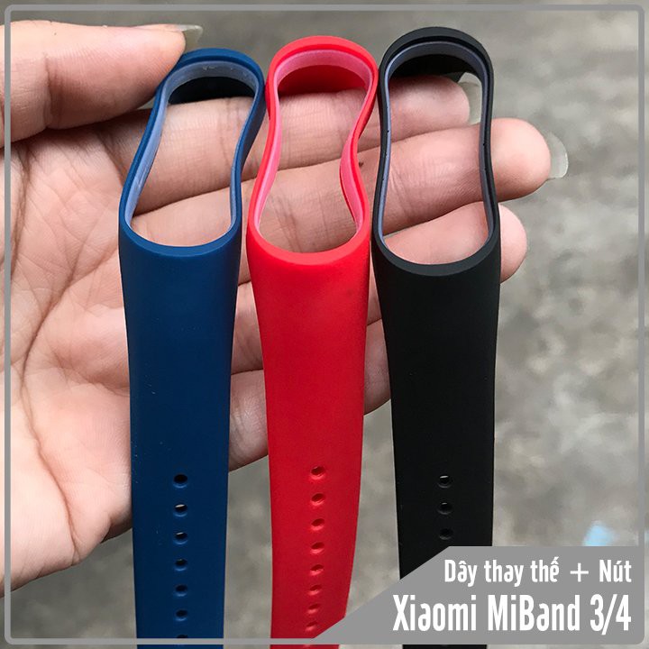 Vòng thay thế Xiaomi Miband 3 / 4 Vòng trơn + Nút hình Siêu anh hùng