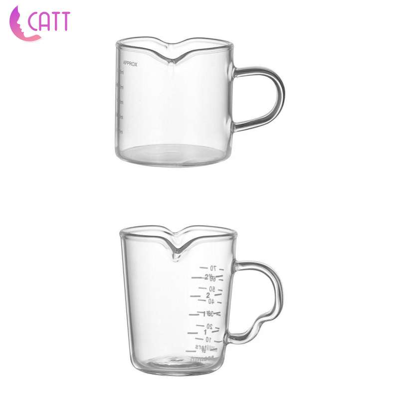 1 [Dadada1] Set 2 Cốc Thủy Tinh Đong Sữa Cà Phê Trà Có Tay Cầm