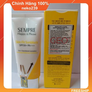 [Chính Hãng] Kem Chống Nắng Sáng Da Geo Lamy Sempre Happy Please Skin Fit Sunblock SPF50 PA+++