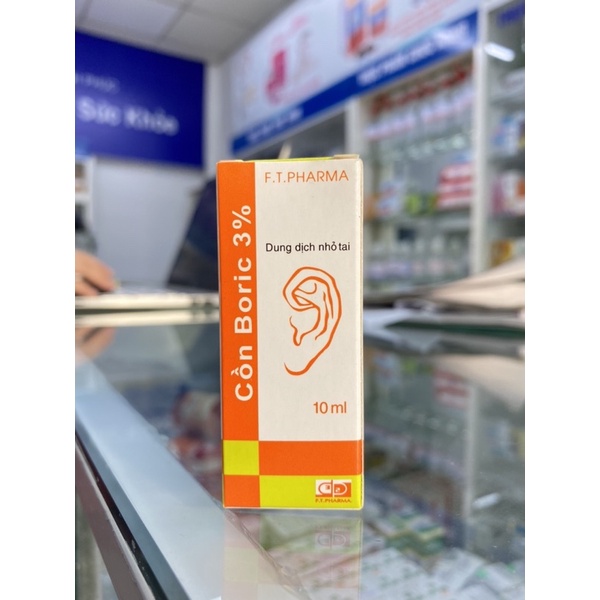 Dung dịch nhỏ tai cồn boric 3%