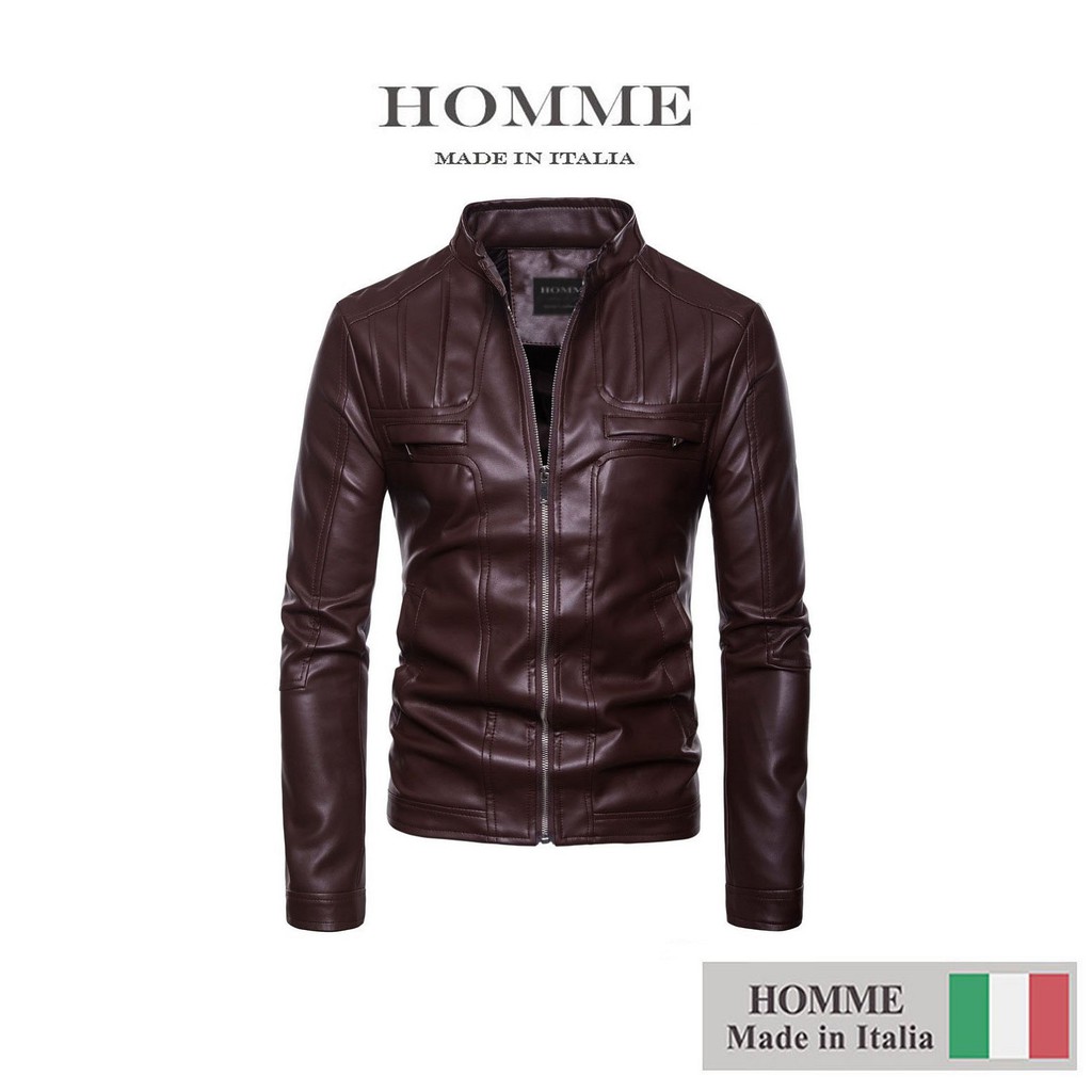 Áo khoác da Homme La Rousse - Men's Synthetic Leather Jacket