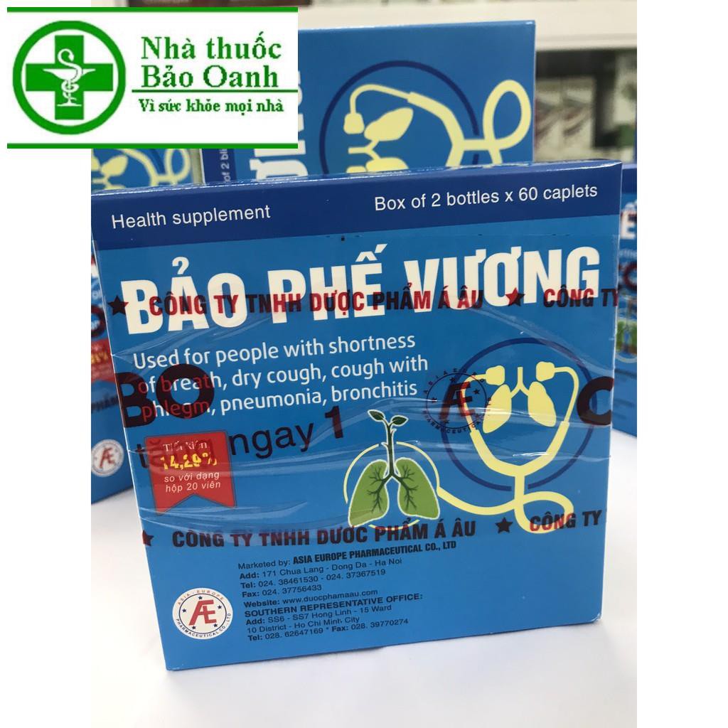 BẢO PHẾ VƯƠNG hộp 2 lọ x 60 viên [Ưu đãi lớn: Mua 1 hộp lớn, tặng ngay 1 hộp nhỏ 20 viên