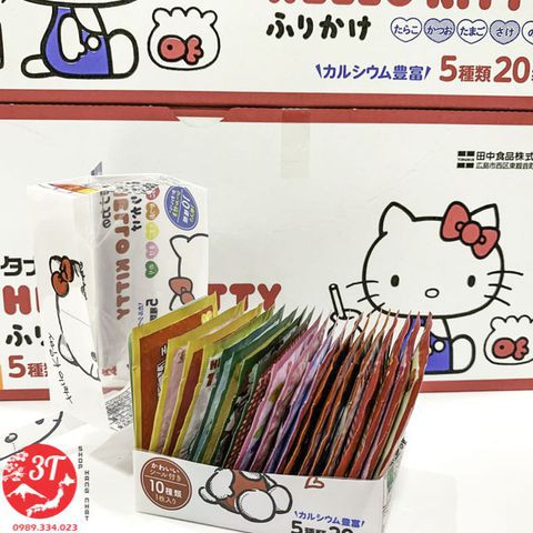 RẮC CƠM CHO BÉ CỦA NHẬT HELLO KITTY (20 GÓI/ TÚI) - HÀNG NỘI ĐỊA NHẬT, dùng để rắc vào cơm, cháo, súp . Date 11/2021