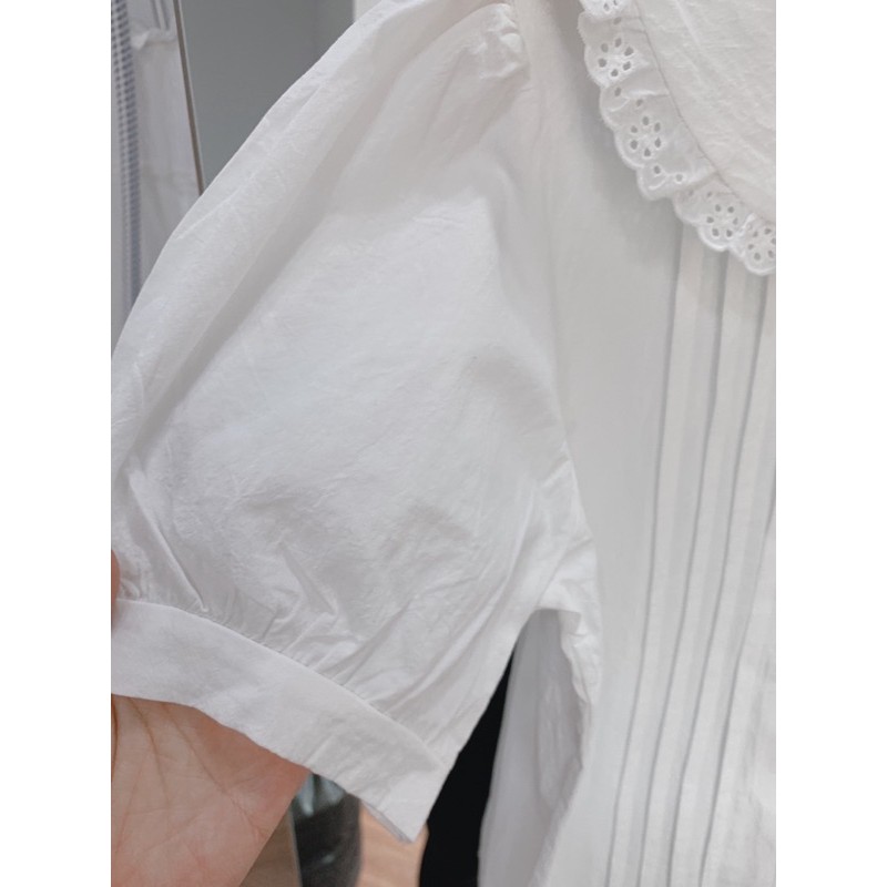 Áo sơ mi trắng ngắn tay cổ thuỷ thủ cúc boc M223