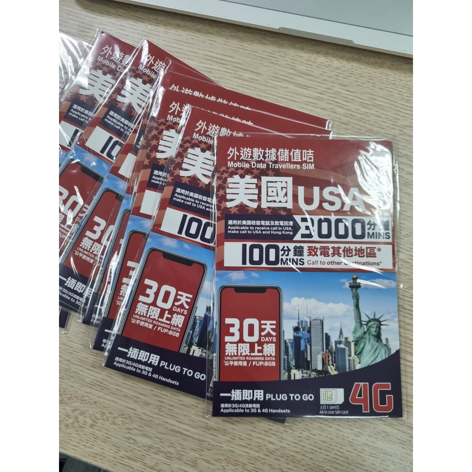 Sim Mỹ 30 ngày 8G tốc độ cao, Sim 3G, 4G du lịch quốc tế