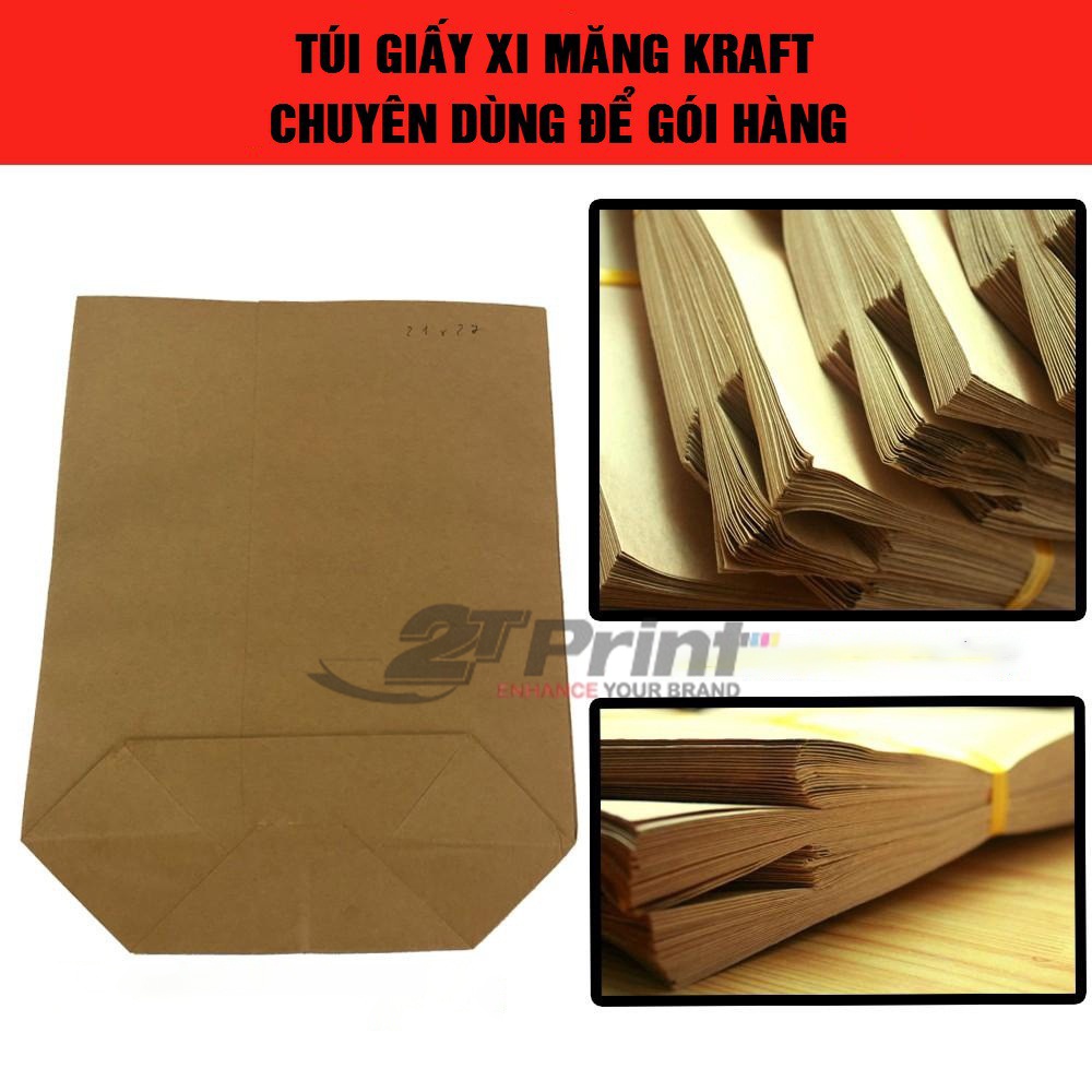 10 Túi Giấy Kraft Đủ Kích Cỡ - Túi Giấy Đựng Thực Phẩm, Gói Quà - Giấy Xi Măng Không Mùi , Không Độc Hại