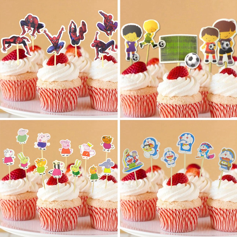 Bộ 24 Topper Trang Trí Bánh Kem Hình Chuột Mickey Minnie