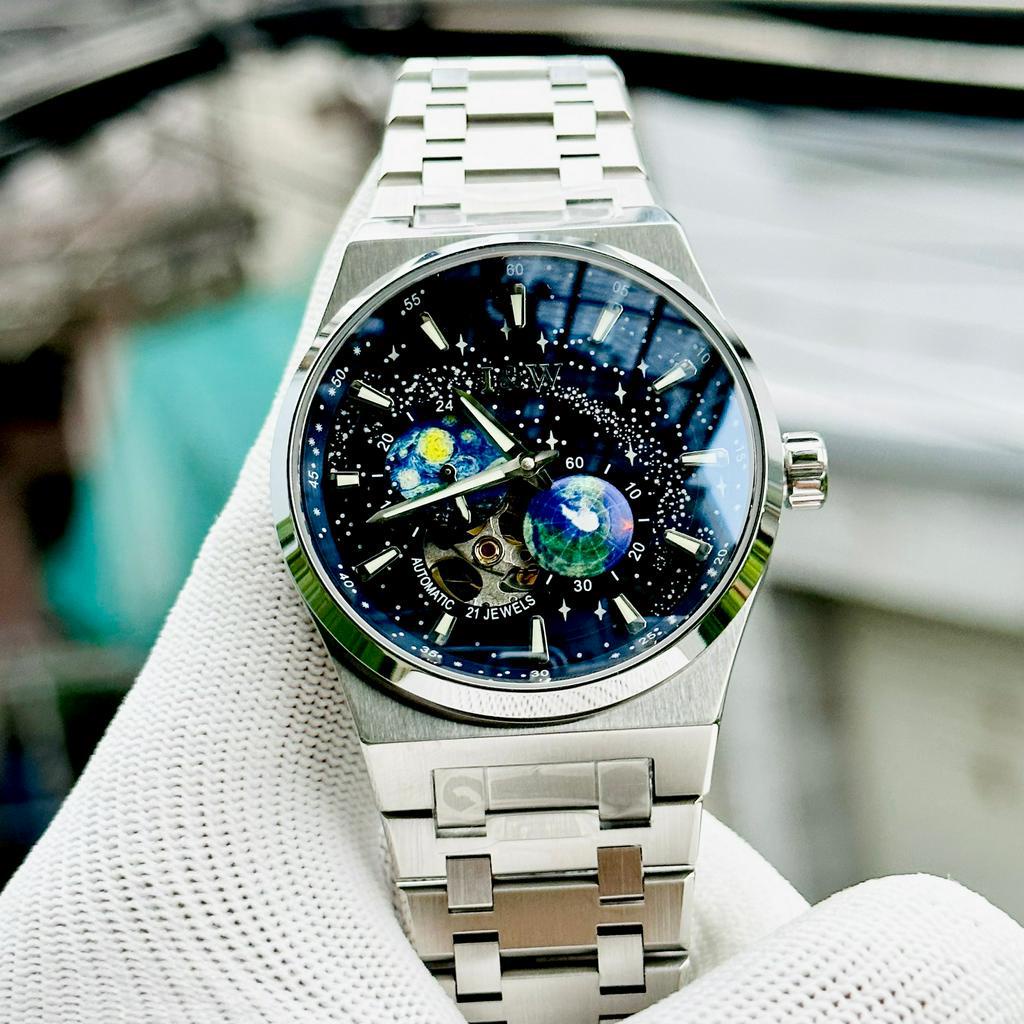 Đồng hồ nam dây thép Carnival I&W Earth Blue Dial