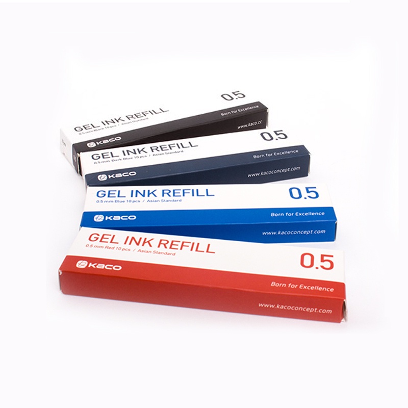 Set 10 Ruột Bút Bi Mực Màu Đen/Đỏ/Xanh Dương/Xanh Dương/Xanh Dương