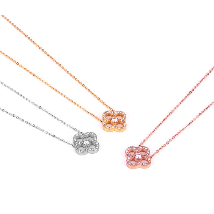 DÂY CHUYỀN TITAN HOA L V ĐÍNH ĐÁ TN177 siêu đẹp, bền màu, chuẩn thời trang