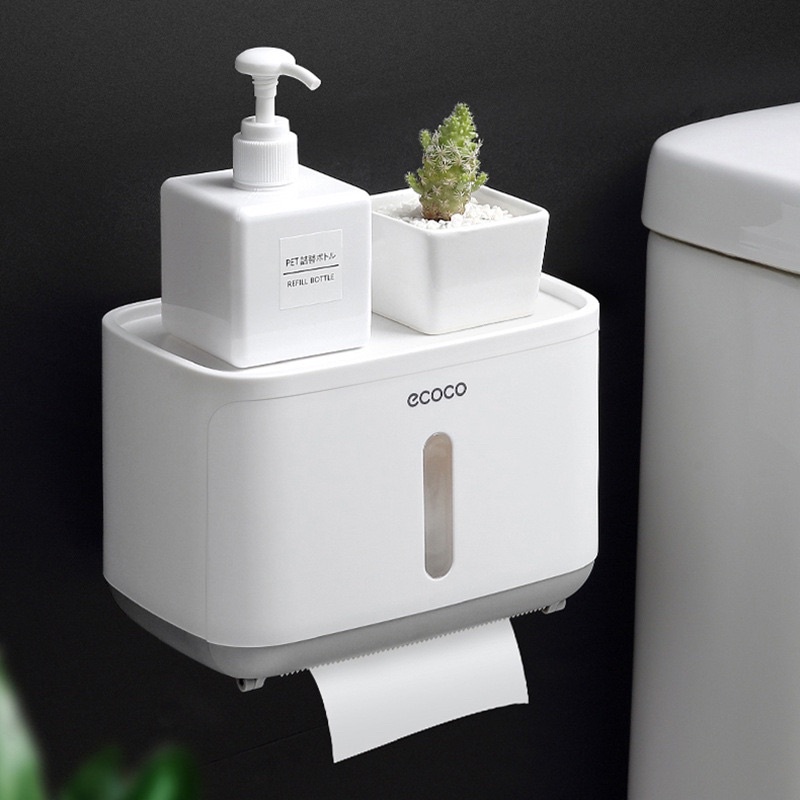 Hộp đựng giấy vệ sinh ECOCO chống thấm cao cấp không khoan tường E1807