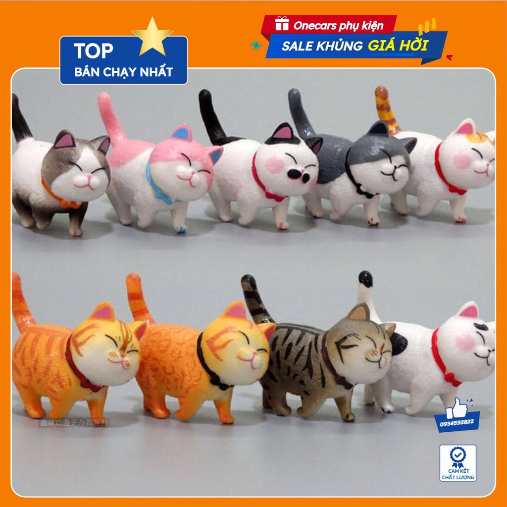 Mô Hình 1 Bé Mèo Bi Đi Bộ Để Bàn Mini,Tiểu Cảnh, Trang Trí Bàn Học, Bàn Làm Việc, Tủ Sách Taplo Xe - 1 Mèo Ngẫu Nhiên