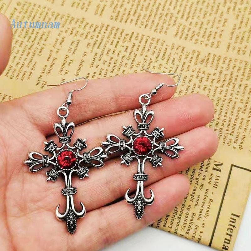 Đôi Bông Tai Hình Thánh Giá Đính Đá Thời Trang Cho Nữ