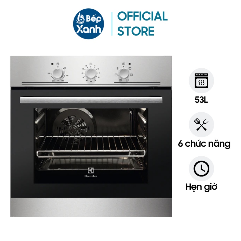 Lò Nướng Âm Tủ Electrolux EOB2100COX - Dung tích 53L - 6 Chức Năng - Đen Ánh Bạc