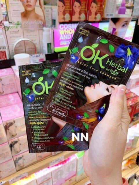 Gói gội nhuộm tóc Nhân sâm Ok Herbal -- Thái lan