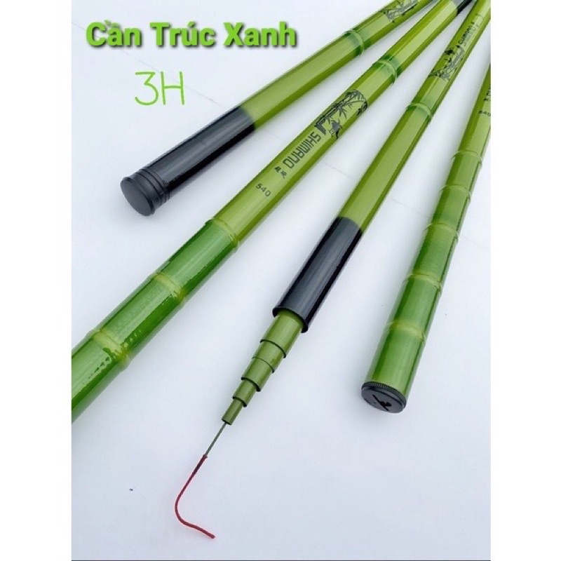 Cần câu tay trúc xanh 3h, câu đơn, câu đài