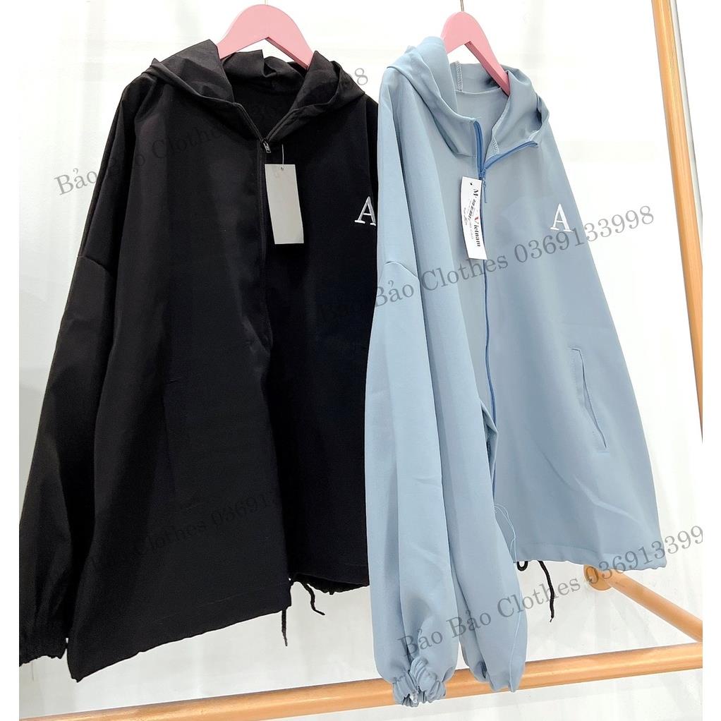 Khoác Kaki Mềm Nam Nữ Chữ A Dáng Rộng Bồng Tay Có Mũ Bo Tay1 Lớp Unisex Uzzlang