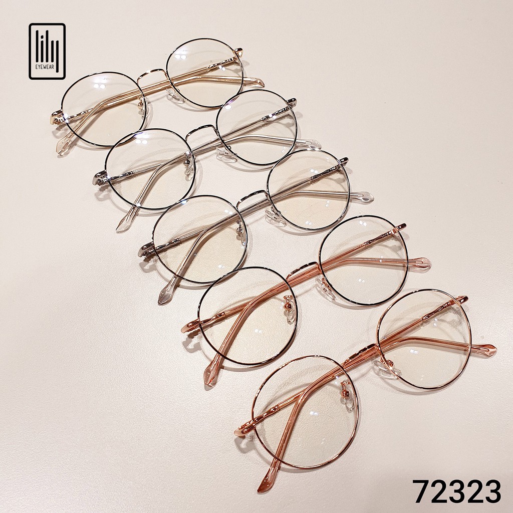  Gọng kính cận nam nữ Lilyeyewear mắt tròn, chất liệu kim loại nhẹ nhàng thanh mảnh 72323