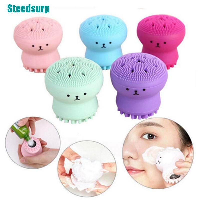 (Hàng Mới Về) Cọ Rửa Mặt Silicone Hình Bạch Tuộc Nhỏ Xinh