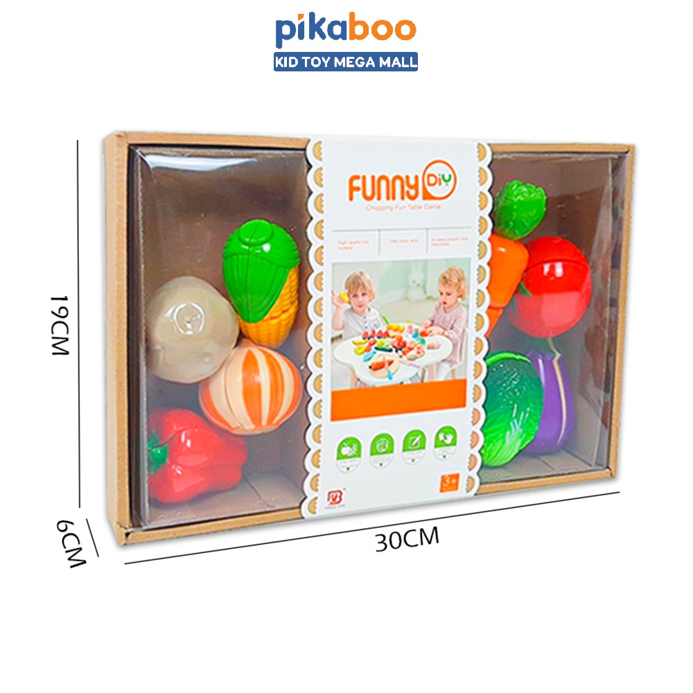 Đồ chơi cắt bánh hoa quả và rau củ cho bé Pikaboo bằng nhựa cao cấp an toàn cho trẻ trên 3 tuổi