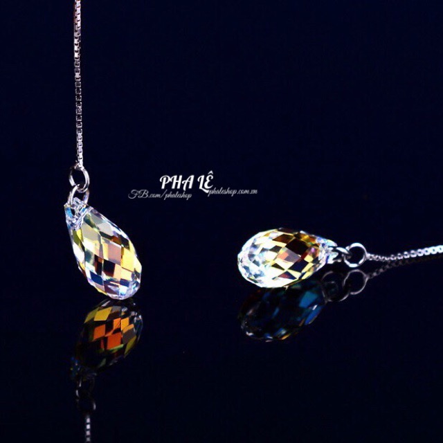 Bông Tai Pha Lê Hình Giọt Nước Được Thiết Kế Từ Pha Lê Swarovski và Bạc S925