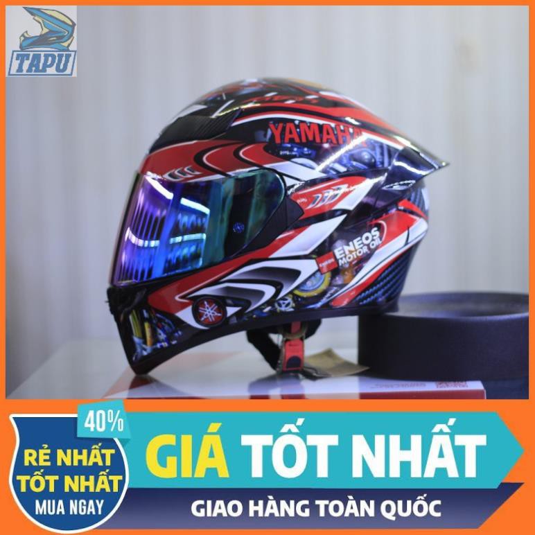 [FREESHIP] MŨ BẢO HIỂM FULLFACE ROC 1 KÍNH - ROYAL M138B LÊN TEM YAMAHA ĐỎ