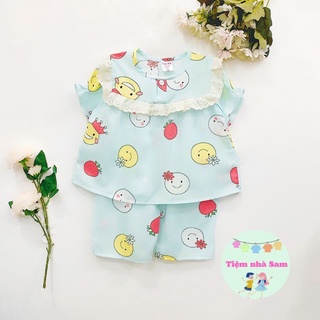 Đồ bộ tole lanh tay ngắn quần lửng cho bé gái size 13-33kg