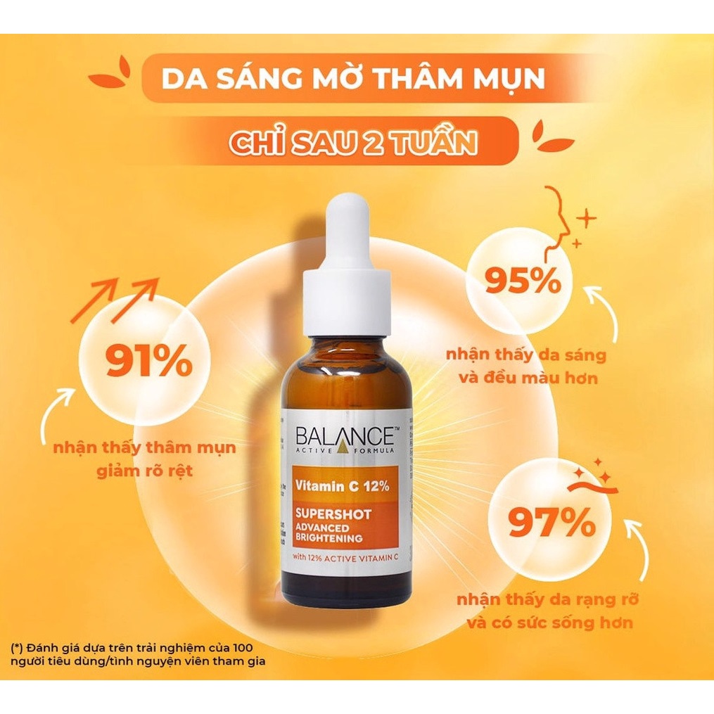 Serum Sáng Da Mờ Thâm Balance Active Formula Vitamin C 12% Supershot Advanced Brightening Serum 30ml