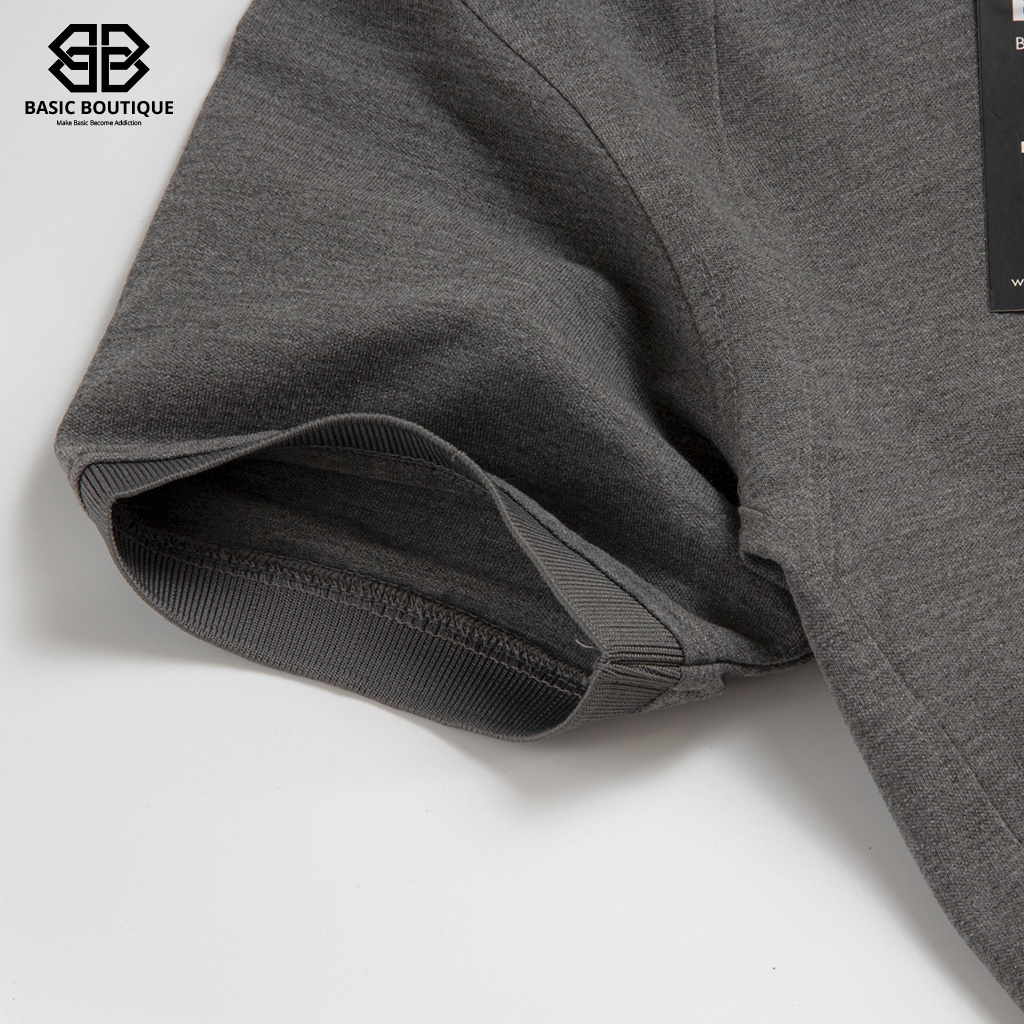 Áo polo áo cổ trụ màu xanh than phối gân dọc lịch sự dễ phối đồ | BigBuy360 - bigbuy360.vn