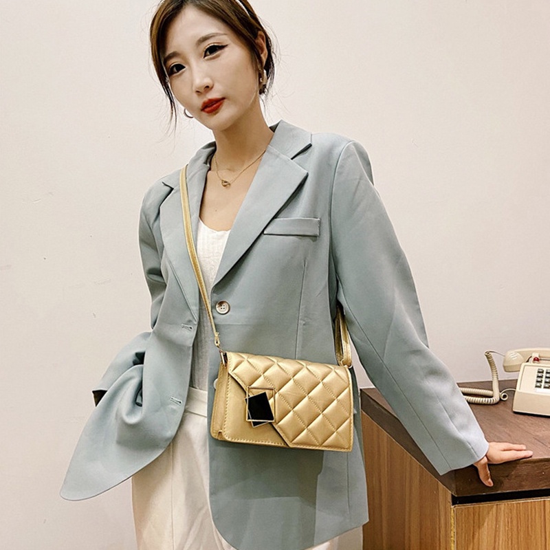 Ielgy Túi Xách Hình Thoi Phong Cách Phương Tây Với Trang Trí Kim Loại Đơn Giản