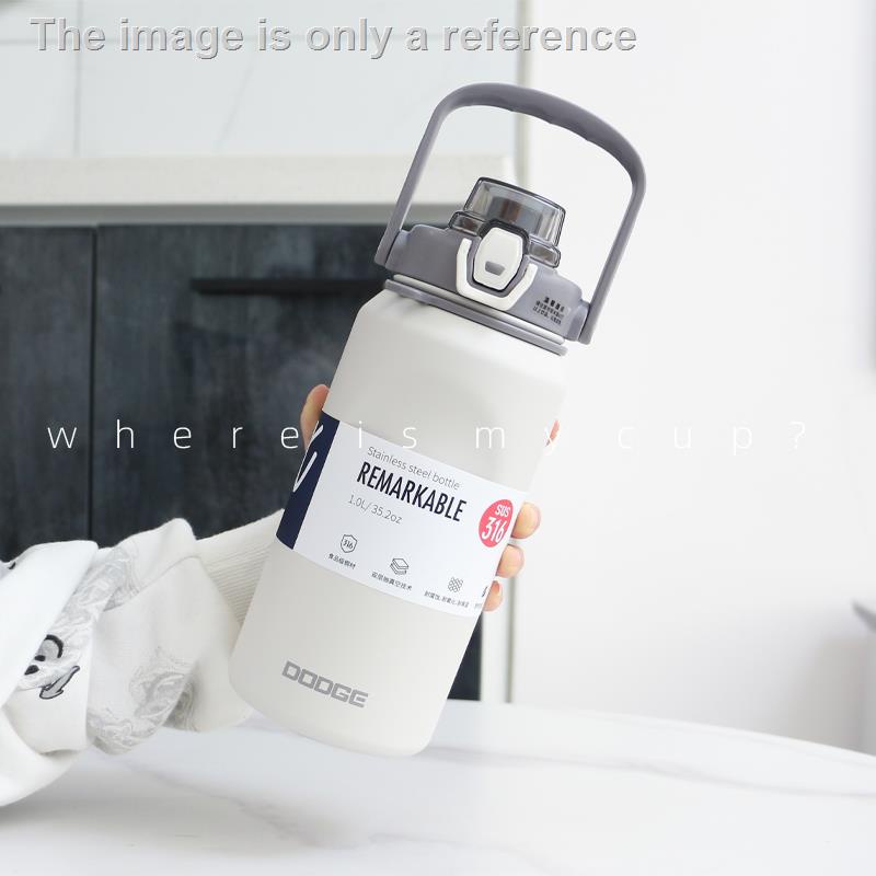 Thermos Bình Nước Giữ Nhiệt Bằng Thép Không Gỉ 316 Dung Tích Lớn 1000ml Có Ống Hút Tiện Lợi