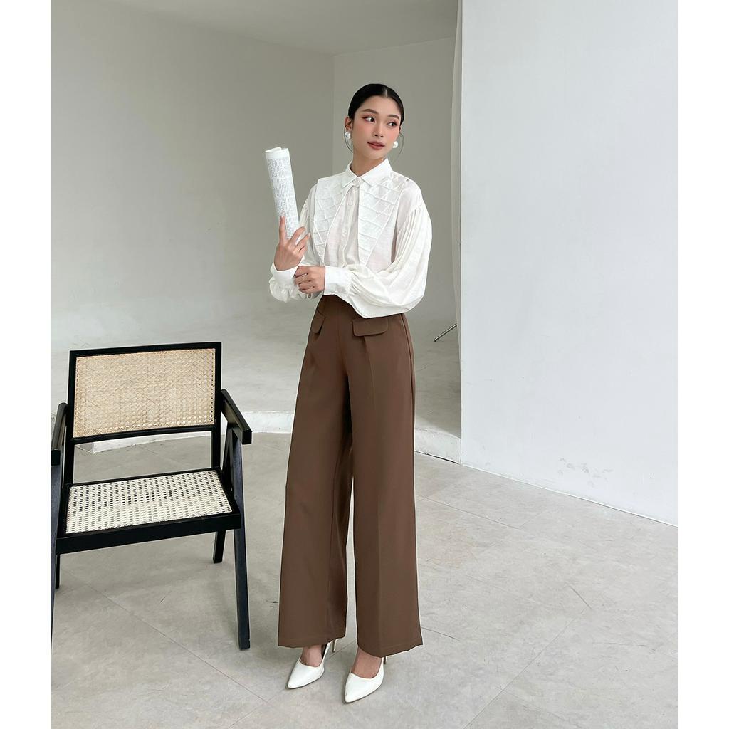 BBSTORE'S Áo Sơ Mi Công Sở Tay Dài Nhún Phồng -CSA1930