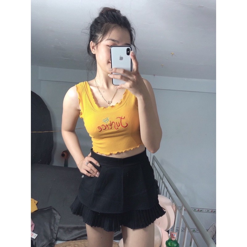 Áo croptop thêu Justice