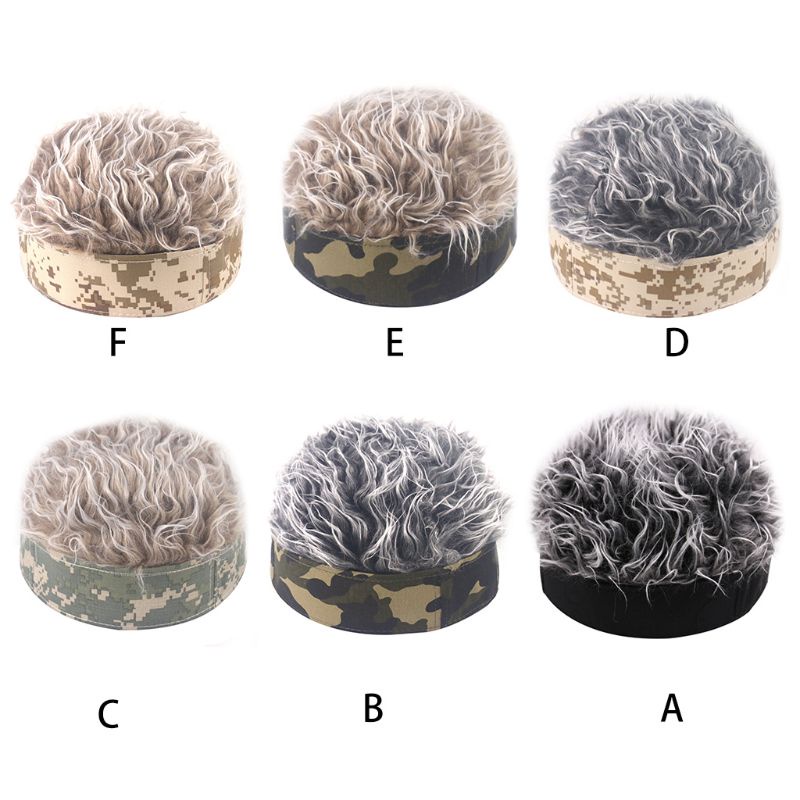 Mũ Beanie Không Vành Gắn Tóc Giả Giả Hóa Trang Halloween Vui Nhộn Cho Nam Và Nữ