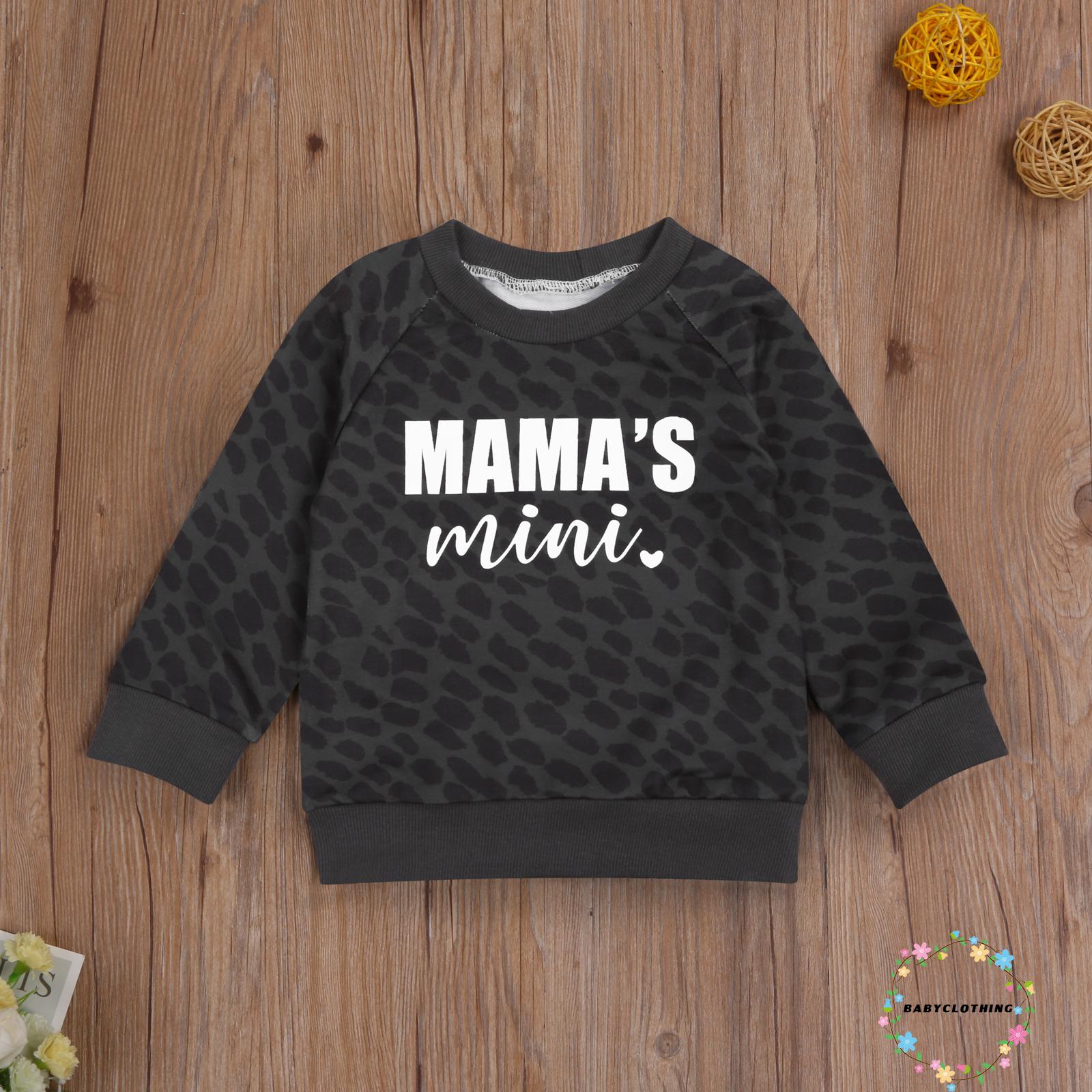 BBCQ-Children´s Leopard Printed Pullover Sweater, Long Sleeve Round Neck Casual Top for Spring, Autumn and Winter