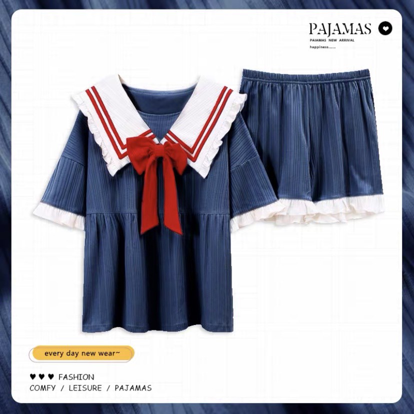 ( New ) Bộ Thủy Thủ Nữ Hàng Chuẩn Đẹp Quảng Chấu Chất Liệu Cotton Không Phai Không Nhăn, Mềm Mại Thấm Hút